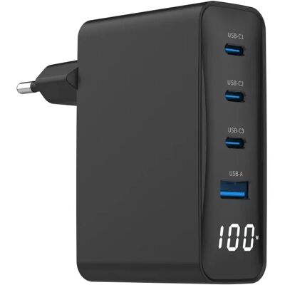 GEMBIRD 4-port 100W GaN USB fast charger LCD fekete GEMBIRD 4-port 100W GaN USB fast charger LCD fekete