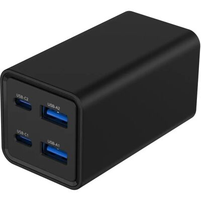 GEMBIRD 4-port 65 W GaN USB PowerDelivery fast charger fekete GEMBIRD 4-port 65 W GaN USB PowerDelivery fast charger fekete