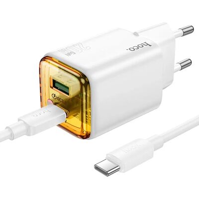 HOCO N52 hálózati töltő USB+Type-C aljzat 20W, PD gyorstöltő 3.0 + Type-C kábel, FEHÉR HOCO N52 hálózati töltő USB+Type-C aljzat 20W, PD gyorstöltő 3.0 + Type-C kábel, FEHÉR