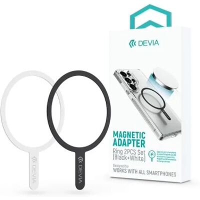 DEVIA Fém ellenlapka MagSafe mágneses autós tartóhoz 2db fekete-fehér DEVIA Fém ellenlapka MagSafe mágneses autós tartóhoz 2db fekete-fehér