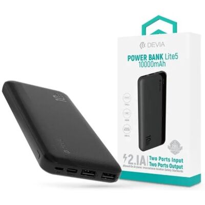 DEVIA Kintone Series Lite 5 Powerbank 10000mAh fekete DEVIA Kintone Series Lite 5 Powerbank 10000mAh fekete