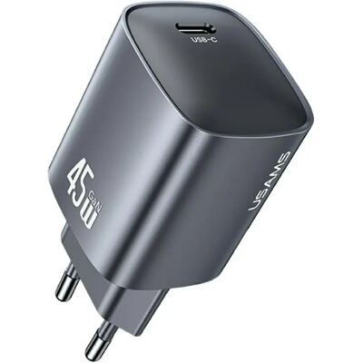 USAMS T66 hálózati töltő Type-C aljzat 45W, PD gyorstöltő, SÖTÉTSZÜRKE USAMS T66 hálózati töltő Type-C aljzat 45W, PD gyorstöltő, SÖTÉTSZÜRKE