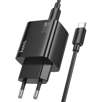 HOCO N56 Wall Charger 30W + USB Type C kábel fekete HOCO N56 Wall Charger 30W + USB Type C kábel fekete