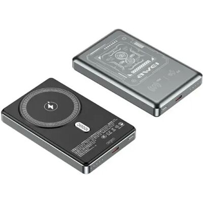 AWEI PA-31 Vezeték nélküli mágneses Powerbank 10000mAh sötétszürke AWEI PA-31 Vezeték nélküli mágneses Powerbank 10000mAh sötétszürke