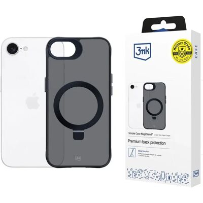 3MK Smoke Case Mag&Stand MagSafe tok iPhone 16e füstös fekete 3MK Smoke Case Mag&Stand MagSafe tok iPhone 16e füstös fekete