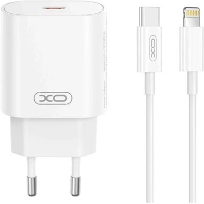 XO CE25 Hálózati Töltő 25W + Lightning kábel fehér XO CE25 Hálózati Töltő 25W + Lightning kábel fehér