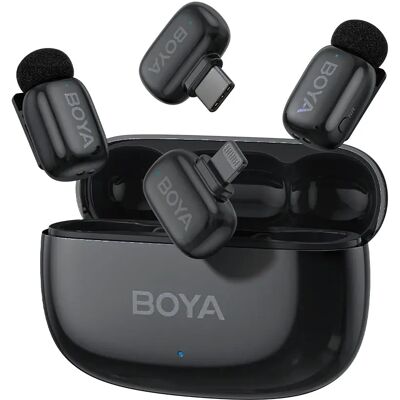 BOYA Mini 2 - 2 adó + 2 vevő (USB-C és Lightning) + 1 töltőtok fekete BOYA Mini 2 - 2 adó + 2 vevő (USB-C és Lightning) + 1 töltőtok fekete
