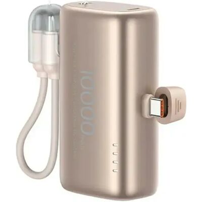USAMS PB82 Power Bank 1xUSB-C + fix USB-C kábel 10000mAh 20W bézs USAMS PB82 Power Bank 1xUSB-C + fix USB-C kábel 10000mAh 20W bézs