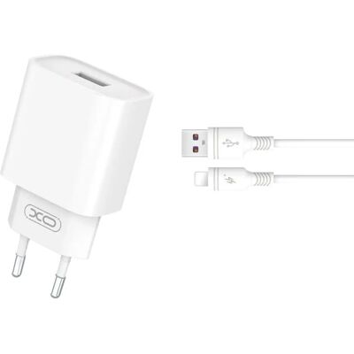 XO CE02D Hálózati töltő 18W + Lightning kábel fehér XO CE02D Hálózati töltő 18W + Lightning kábel fehér
