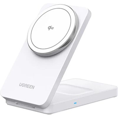 UGREEN W706 2in1 Vezeték nélküli MagFlow MagSafe töltő fehér UGREEN W706 2in1 Vezeték nélküli MagFlow MagSafe töltő fehér