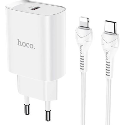 HOCO N14 hálózati töltő Type-C aljzat 20W PD gyorstöltő FEHÉR HOCO N14 hálózati töltő Type-C aljzat 20W PD gyorstöltő FEHÉR