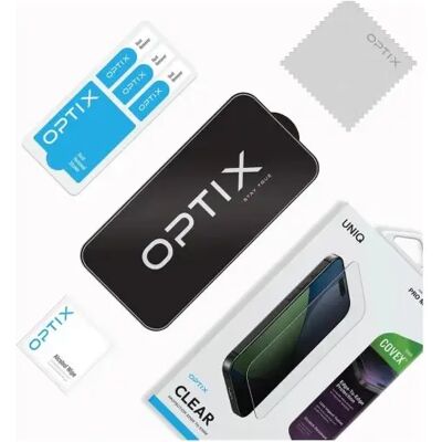 UNIQ Optix Covex Clear Apple iPhone Air (2025) edzett üveg kijelzővédő fólia felhelyező kerettel, átlátszó UNIQ Optix Covex Clear Apple iPhone Air (2025) edzett üveg kijelzővédő fólia felhelyező kerettel, átlátszó