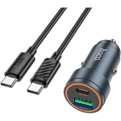 HOCO Z57A autós töltő Type-C+USB aljzat 30W PD gyorstöltő 3.0 sötétszürke HOCO Z57A autós töltő Type-C+USB aljzat 30W PD gyorstöltő 3.0 sötétszürke