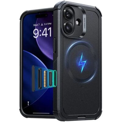 ESR Cyber HaloLock MagSafe műanyag tok iPhone 17 fekete ESR Cyber HaloLock MagSafe műanyag tok iPhone 17 fekete