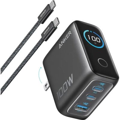 ANKER Töltő 100W 3 portos Smart kijelzővel sötétszürke B121BGZ1 ANKER Töltő 100W 3 portos Smart kijelzővel sötétszürke B121BGZ1