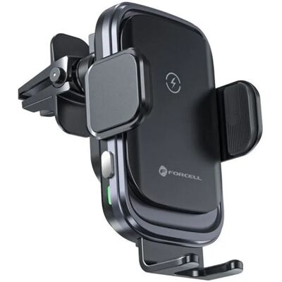 FORCELL F-Grip Grand autós tartó szellőzőrácsba wireless töltéssel 15W ezüst SP111514 FORCELL F-Grip Grand autós tartó szellőzőrácsba wireless töltéssel 15W ezüst SP111514
