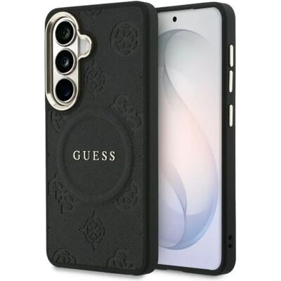 GUESS Saffiano Peony Embossed Ring MagSafe tok Samsung Galaxy S26 fekete SP113769 GUESS Saffiano Peony Embossed Ring MagSafe tok Samsung Galaxy S26 fekete SP113769