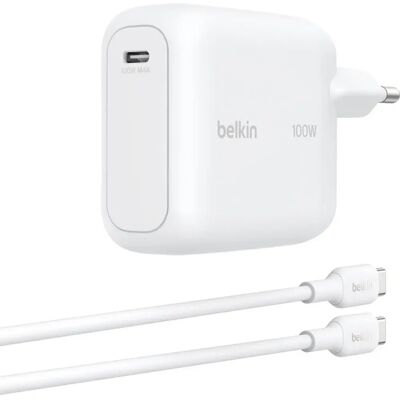 Belkin BOOSTCHARGE 100W USB-C GaN töltő fehér 1.5M USB-C kábellel WCH024KQ1.5WHB6 Belkin BOOSTCHARGE 100W USB-C GaN töltő fehér 1.5M USB-C kábellel WCH024KQ1.5WHB6