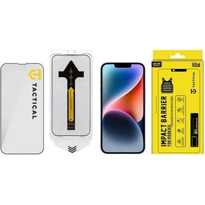 TACTICAL Impact Barrier For Rookies kijelzővédő felhelyező kerettel iPhone 17e / 16e / 14 fekete 57983122319 TACTICAL Impact Barrier For Rookies kijelzővédő felhelyező kerettel iPhone 17e / 16e / 14 fekete 57983122319