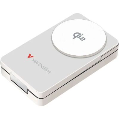 Verbatim Charge n Go Qi2 3-in-1 Vezeték nélküli mágneses powerbank 10000mAh fehér 32296 Verbatim Charge n Go Qi2 3-in-1 Vezeték nélküli mágneses powerbank 10000mAh fehér 32296