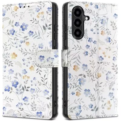 TECH-PROTECT Wallet oldalra nyitható tok kártyatartóval Samsung Galaxy A57 virág mintás SP114502 TECH-PROTECT Wallet oldalra nyitható tok kártyatartóval Samsung Galaxy A57 virág mintás SP114502