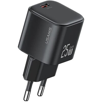 USAMS JC MINI hálózati töltő Type-C aljzat 25W GaN FEKETE CC289TC01 USAMS JC MINI hálózati töltő Type-C aljzat 25W GaN FEKETE CC289TC01