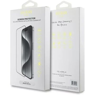 Guess 2.5D Edzett Üveg Képernyővédő az iPhone 16 Pro-hoz Guess 2.5D Edzett Üveg Képernyővédő az iPhone 16 Pro-hoz