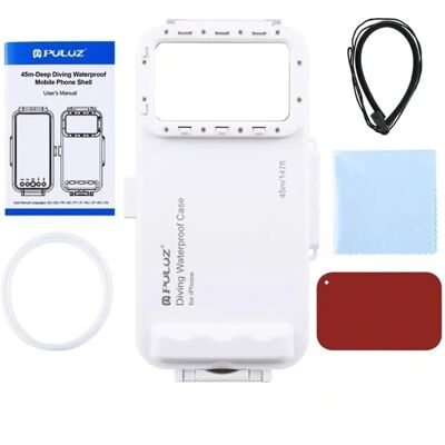 PULUZ PU9010W Vízálló tok iPhone-hoz 45m fehér PULUZ PU9010W Vízálló tok iPhone-hoz 45m fehér