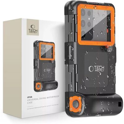 Tech-Protect - IPX8 Universal Diving - Black/Orange - Vízálló tok Tech-Protect - IPX8 Universal Diving - Black/Orange - Vízálló tok