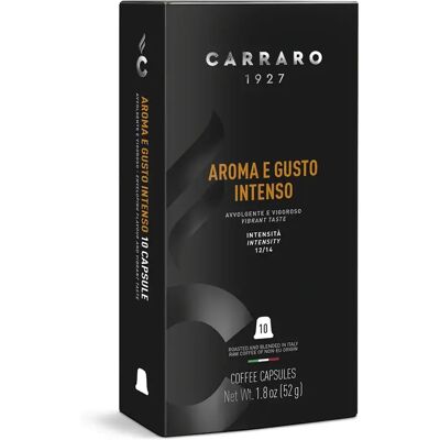 CARRARO Aroma E Gusto Intenso nespresso kompatibilis kávékapszula 10 db CARRARO Aroma E Gusto Intenso nespresso kompatibilis kávékapszula 10 db