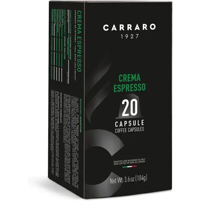 CARRARO Crema espresso premium nespresso kompatibilis kávékapszula 20 db CARRARO Crema espresso premium nespresso kompatibilis kávékapszula 20 db