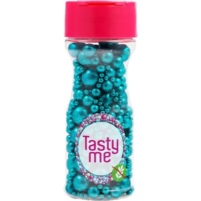 TASTY ME Gluténmentes metálfényű türkiz cukorgyöngy mix 75g 101419 TASTY ME Gluténmentes metálfényű türkiz cukorgyöngy mix 75g 101419