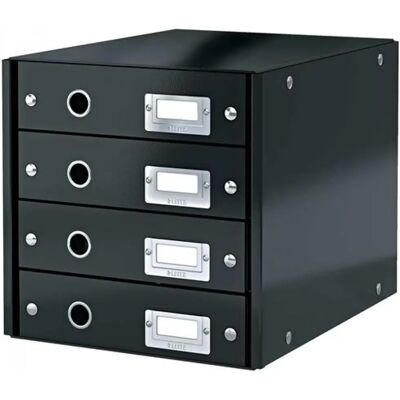 LEITZ Irattároló laminált karton 4 fiókos Click&Store fekete LEITZ Irattároló laminált karton 4 fiókos Click&Store fekete