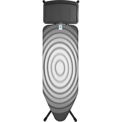BRABANTIA Solid Steam Unit Holder vasalódeszka 1240x450mm - C méret. fix vasalótálca gőzállomásokhoz. D=22mm fekete váz. titán ovális huzat - 138980 BRABANTIA Solid Steam Unit Holder vasalódeszka 1240x450mm - C méret. fix vasalótálca gőzállomásokhoz. D=22mm fekete váz. titán ovális huzat - 138980