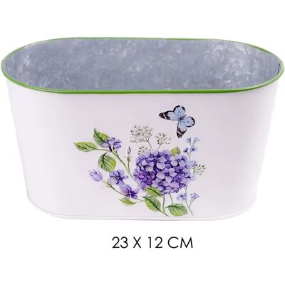 IRIS 80974 Bádog kaspó ovál hortenzia 23x12cm IRIS 80974 Bádog kaspó ovál hortenzia 23x12cm