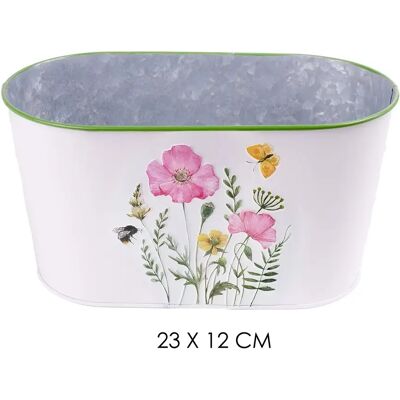 IRIS 80960 Bádog kaspó ovál pipacs 23x12 cm IRIS 80960 Bádog kaspó ovál pipacs 23x12 cm