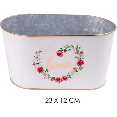 IRIS 81002 Bádog kaspó ovál rózsa home 23x12cm IRIS 81002 Bádog kaspó ovál rózsa home 23x12cm