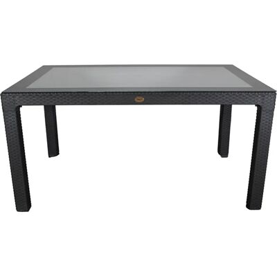 IRIS Kerti asztal műanyag rattan üveglappal antracit 90x150cm GF-220A IRIS Kerti asztal műanyag rattan üveglappal antracit 90x150cm GF-220A