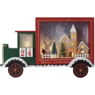 EMOS DCWW32 LED adventi naptár fa autó 20x30.5 cm 2x AA beltéri meleg fehér időzítő EMOS DCWW32 LED adventi naptár fa autó 20x30.5 cm 2x AA beltéri meleg fehér időzítő
