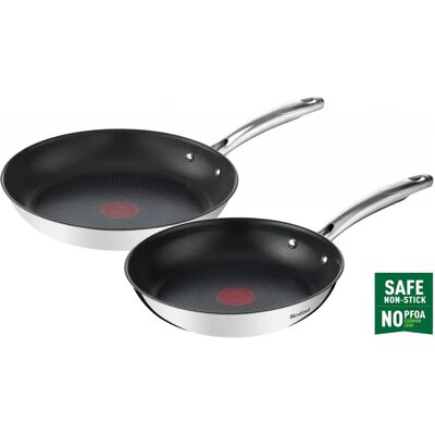 Tefal Fekete Acél Rozsdamentes Panna - 28cm, 2 Darab Tefal Fekete Acél Rozsdamentes Panna - 28cm, 2 Darab