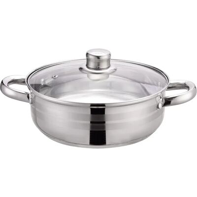 TOO KT-220 kétfüles serpenyő fedővel konyhai edény 3L 22cm TOO KT-220 kétfüles serpenyő fedővel konyhai edény 3L 22cm