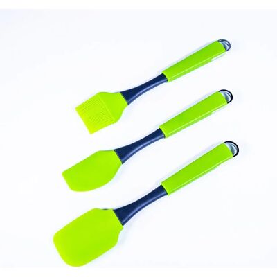 IRIS KT-231-G szilikon 3 darabos szett sütőecset és spatulák zöld IRIS KT-231-G szilikon 3 darabos szett sütőecset és spatulák zöld