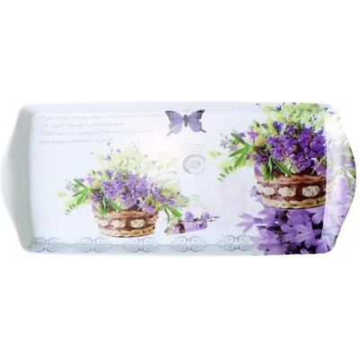 OEM Tálca műanyag szögletes levendula mintás 33x15cm KHKE140 OEM Tálca műanyag szögletes levendula mintás 33x15cm KHKE140