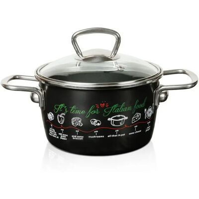 METALAC Imperial Lux mély lábas 16 cm üvegfedővel Olasz ételek 386352 METALAC Imperial Lux mély lábas 16 cm üvegfedővel Olasz ételek 386352