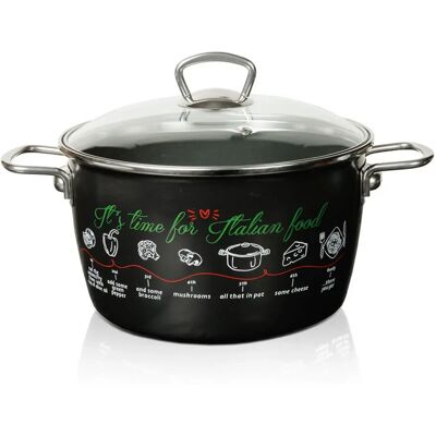 METALAC Imperial Lux mély lábas 24cm üvegfedővel Olasz ételek 386354 METALAC Imperial Lux mély lábas 24cm üvegfedővel Olasz ételek 386354