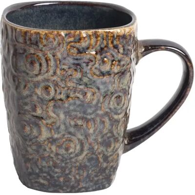 IRIS QX 171214 Kerámia bögre virágos 400ml Kék/Barna IRIS QX 171214 Kerámia bögre virágos 400ml Kék/Barna