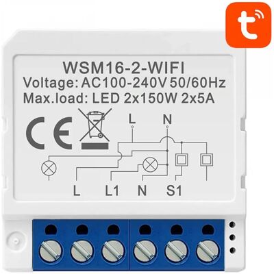 OEM Avatto WSM16-W2 Intelligens kapcsoló modul 2 csatornás fehér OEM Avatto WSM16-W2 Intelligens kapcsoló modul 2 csatornás fehér