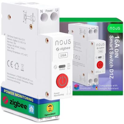 NOUS D1Z Zigbee Relé Modul - Okos DIN sínre szerelhető vezérlő NOUS D1Z Zigbee Relé Modul - Okos DIN sínre szerelhető vezérlő