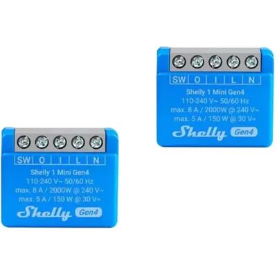 SHELLY 1 Mini Gen4 2 db-os relékapcsoló csomag SHELLY 1 Mini Gen4 2 db-os relékapcsoló csomag
