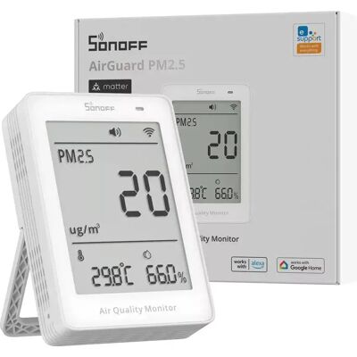 SONOFF AirGuard PM2.5/PM10 SAWF-07P levegőminőség-érzékelő fehér SONOFF AirGuard PM2.5/PM10 SAWF-07P levegőminőség-érzékelő fehér